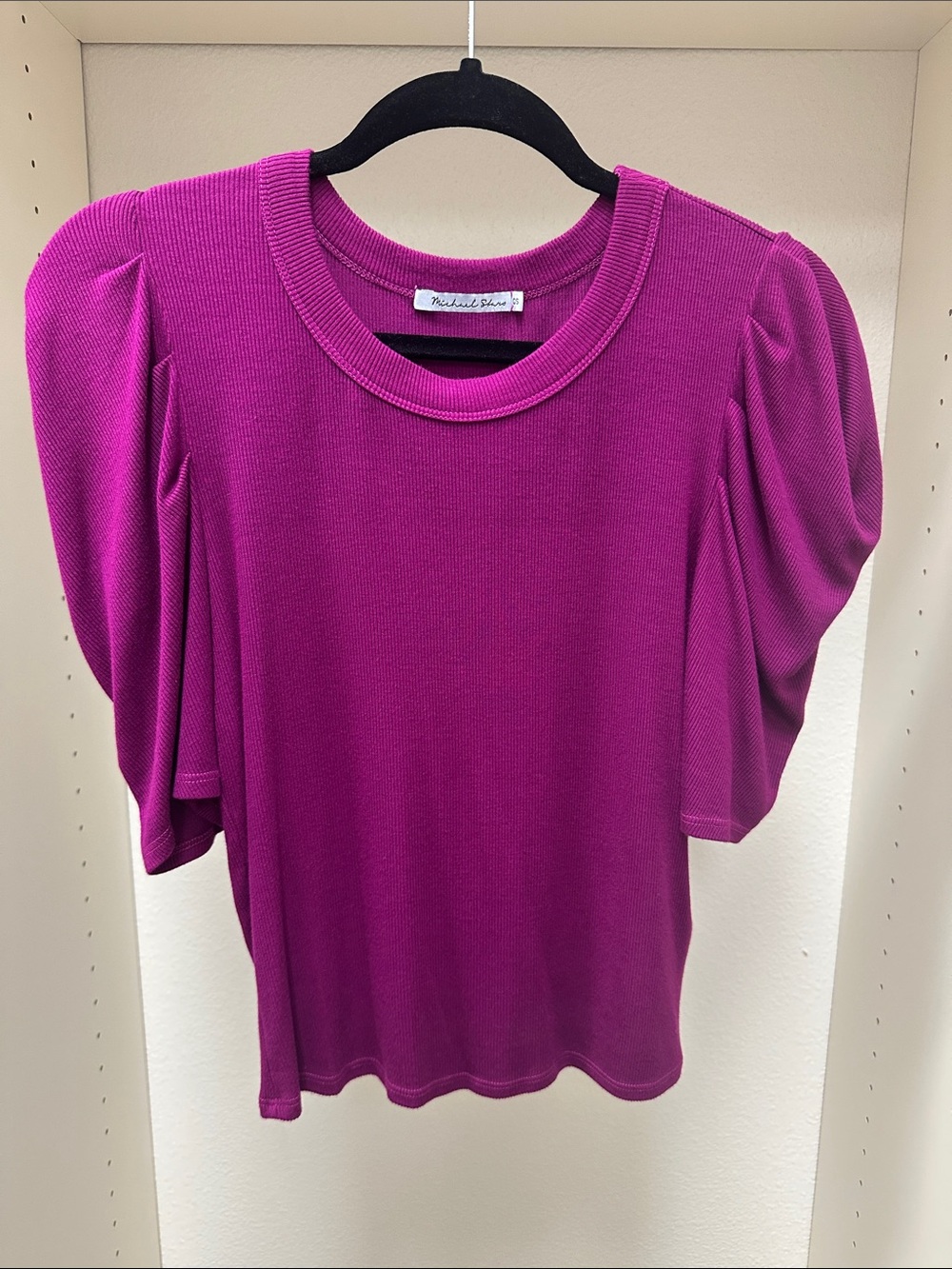 Michael Stars Berry Pleated Sleeve Knit Tee